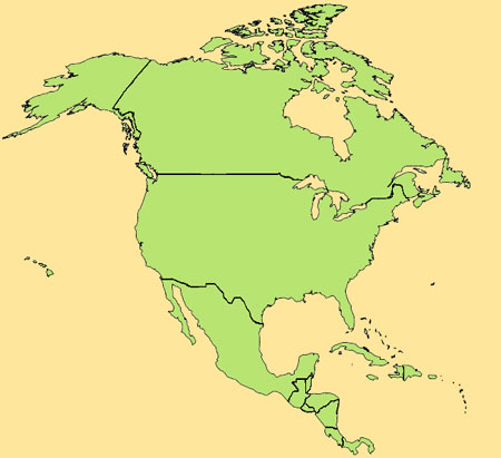 Carte de l'Amrique du Nord et Centre